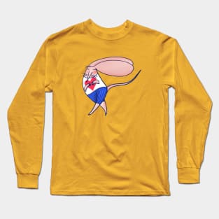 Cute mouse in love dancing on mainly yellow background Long Sleeve T-Shirt